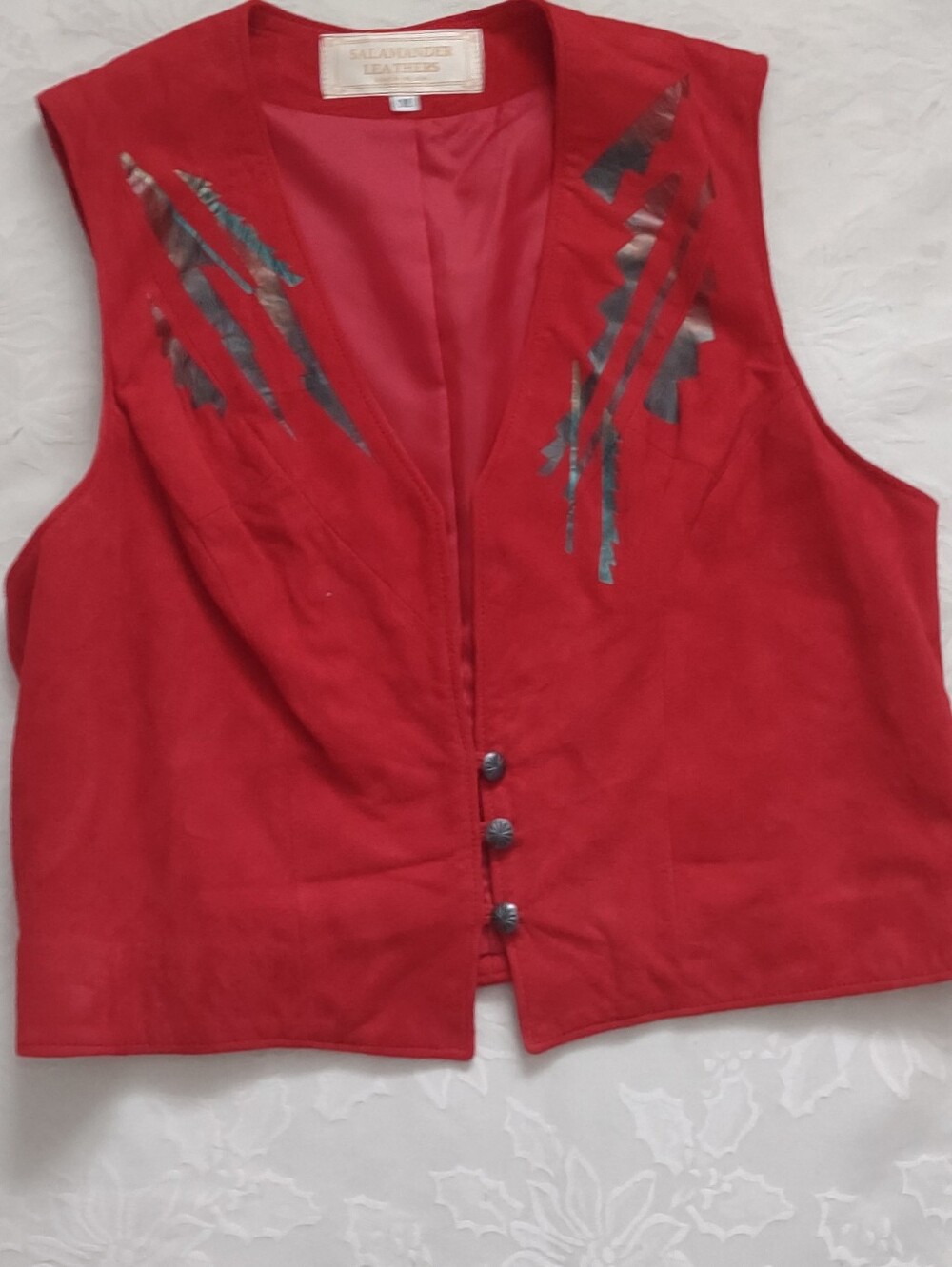 Salamander Leather Santa Fe Red Leather Vest